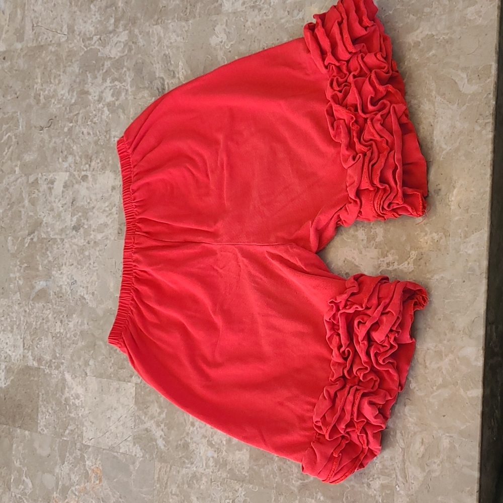 Red Ruffle Shorts - Picture 2 of 8